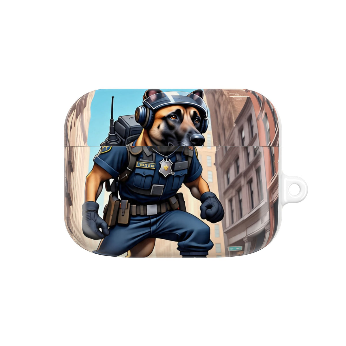 Police K9 German Shepherd AirPod Case — Tactical Canine Protective Cover