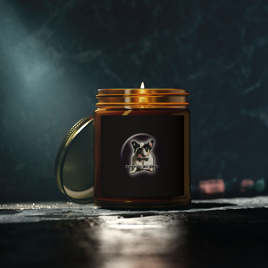 Coconut Apricot Scented Candle — 4oz & 9oz Glass Jar (Dog Moon Label)