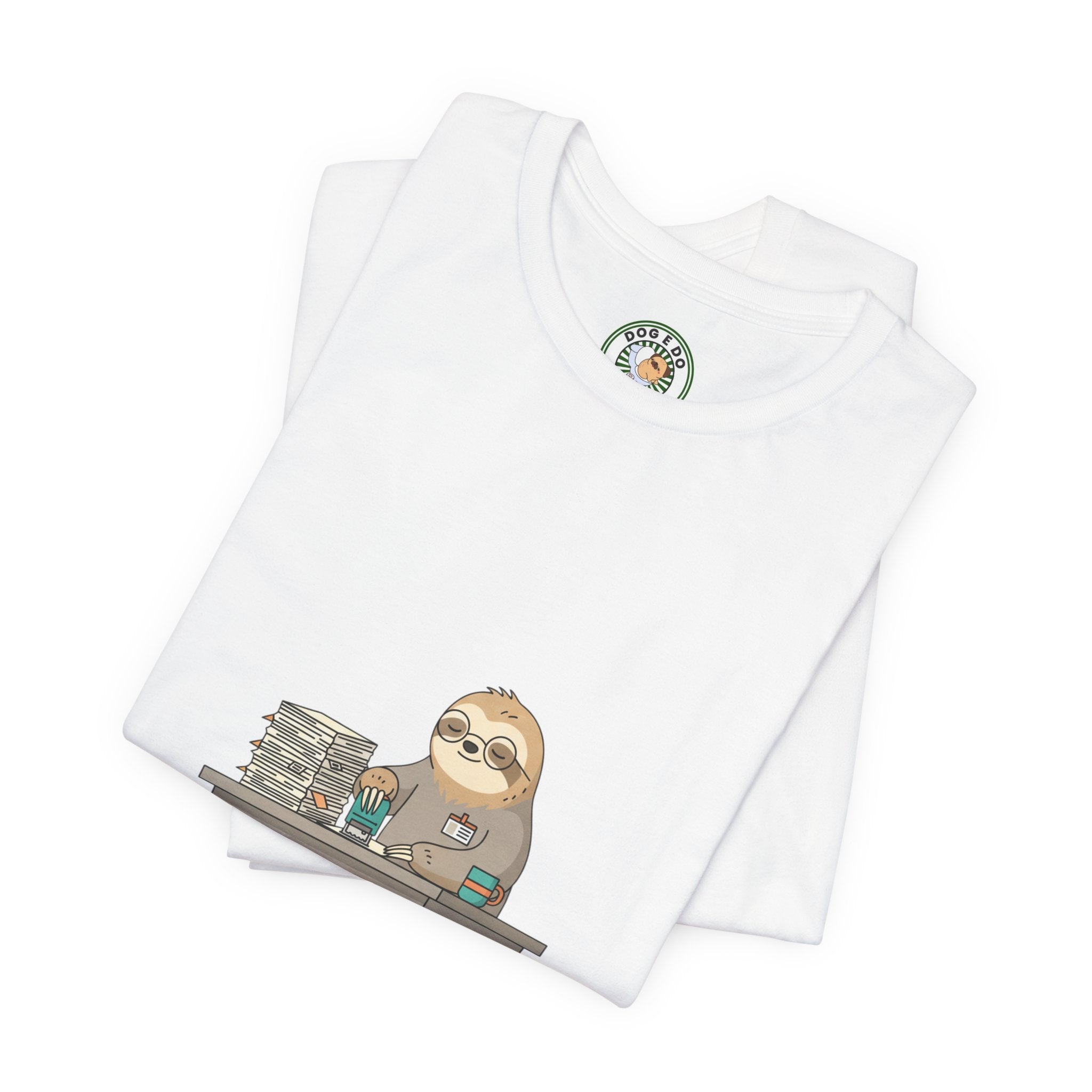Pending Indefinitely Sloth Office Illustration Tee | Unhinged Animal Bureaucracy, funny animal meme shirt