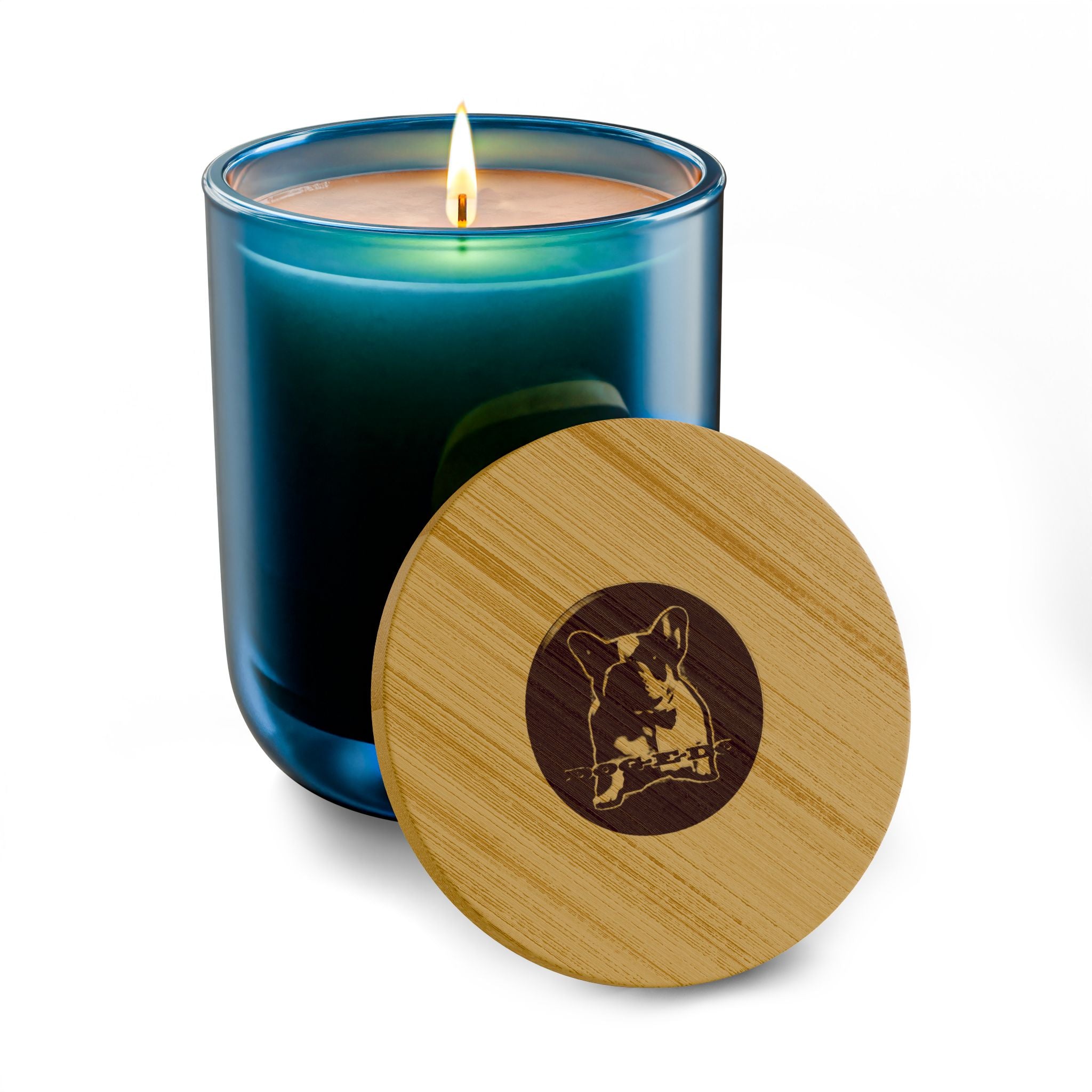 Engraved Frenchie Scented Soy Candle — 14oz Wooden Lid