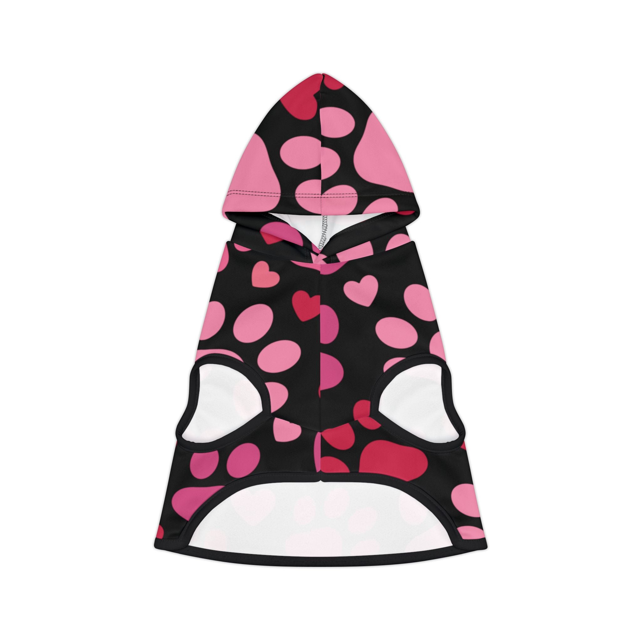 Pet Hoodie — Pink Paw Hearts Dog & Cat Hoodie (Valentine’s Pet Apparel)