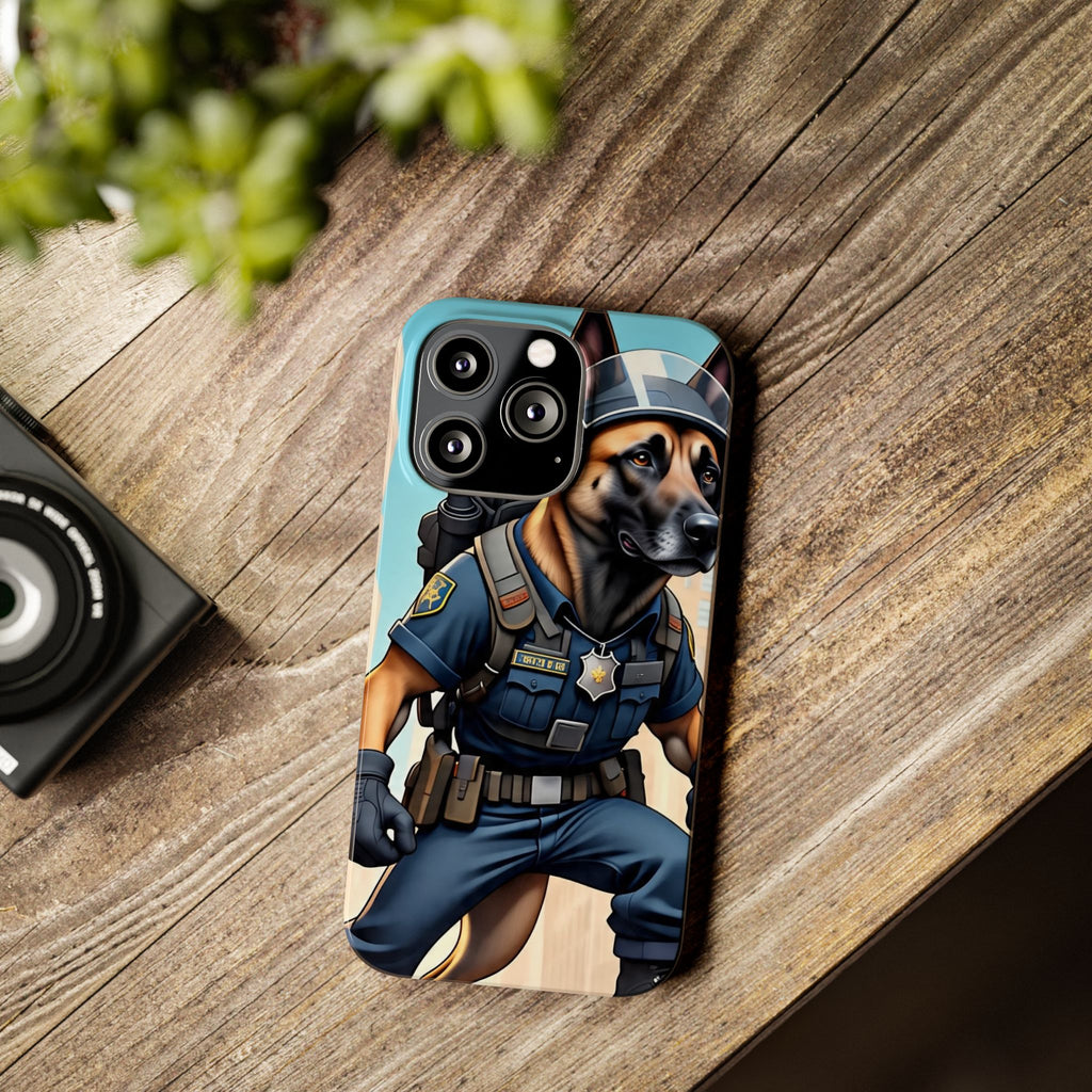 Police K9 German Shepherd Slim Phone Case – Cute Tactical Dog Phone Cover
