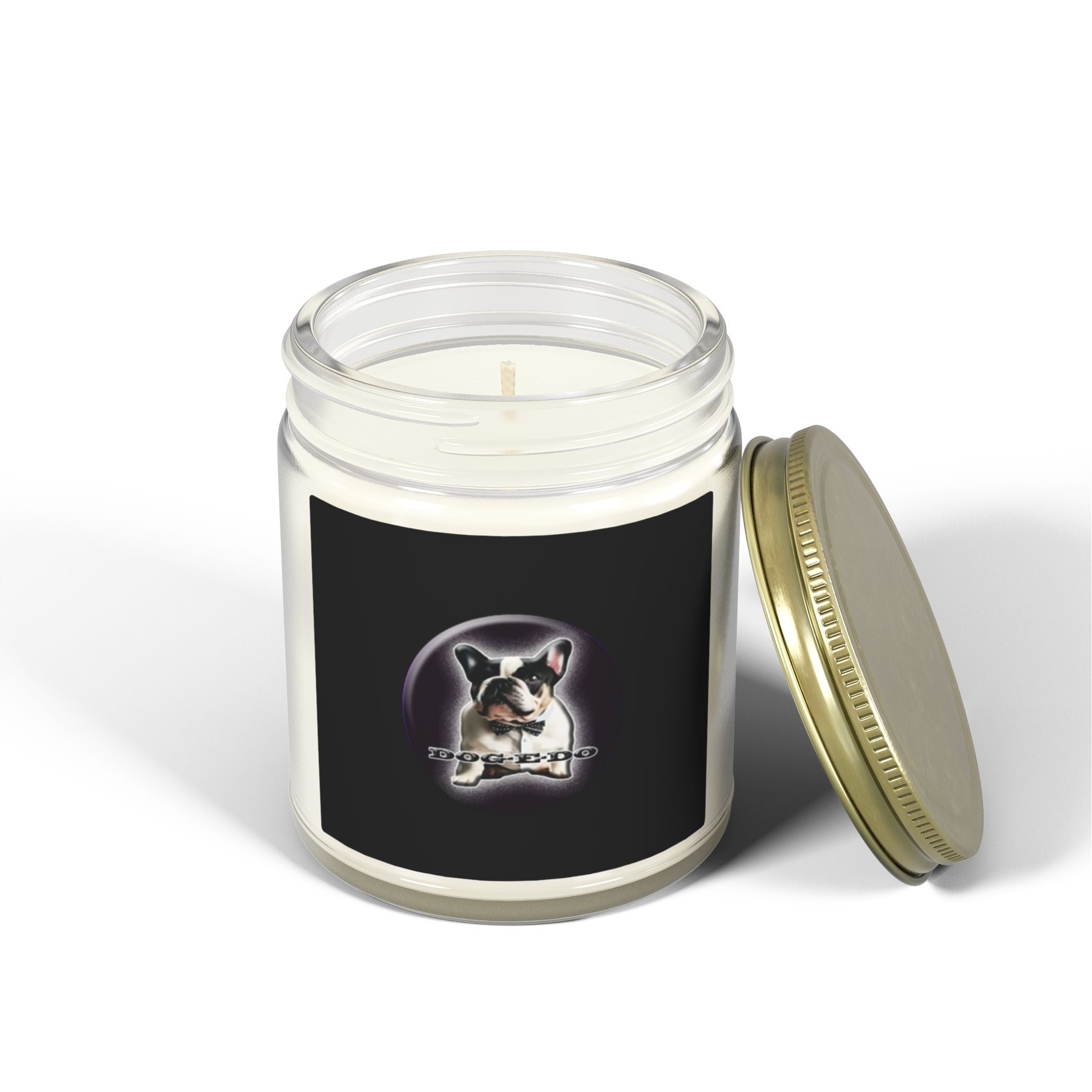 Coconut Apricot Scented Candle — 4oz & 9oz Glass Jar (Dog Moon Label)
