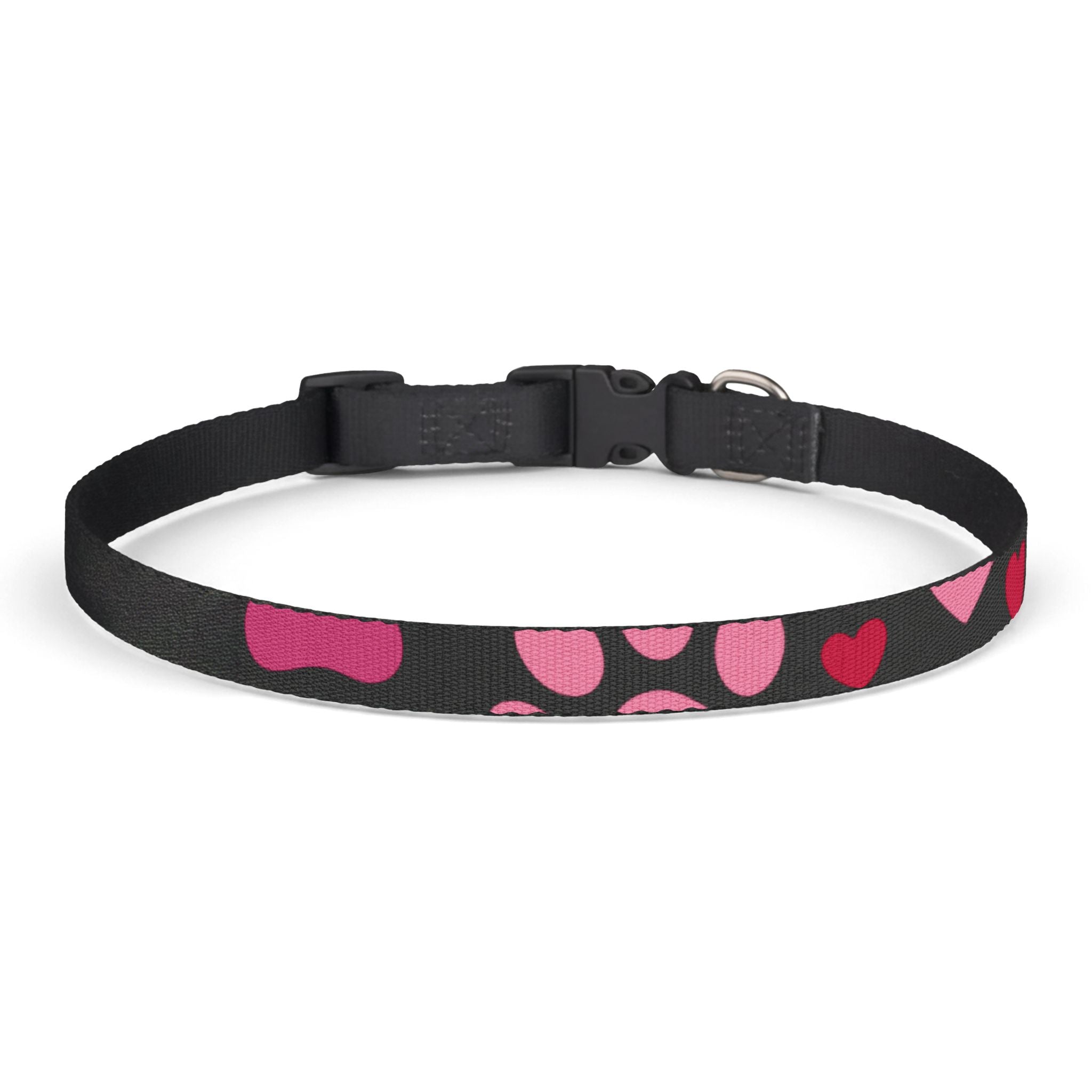 Heart Print Clip-On Pet Collar – Pink Valentine Dog Collar