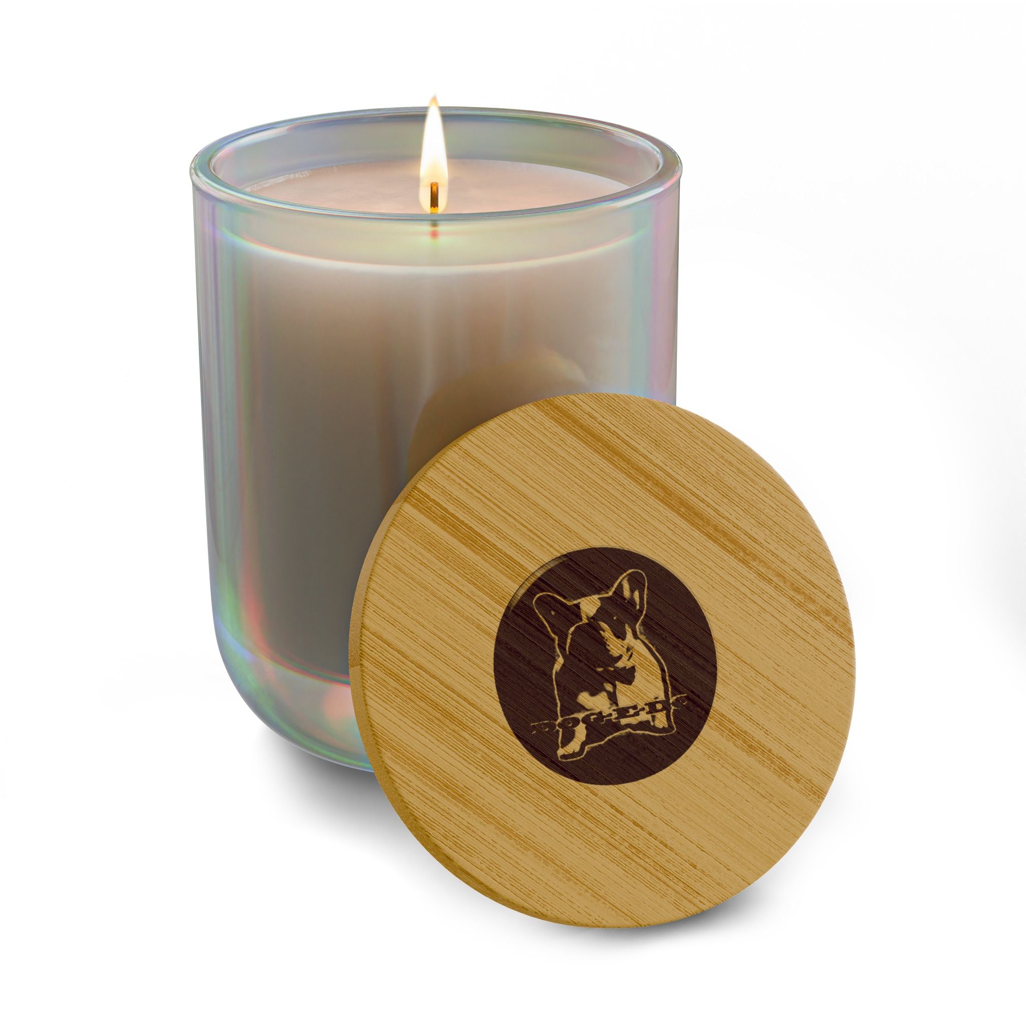 Engraved Frenchie Scented Soy Candle — 14oz Wooden Lid