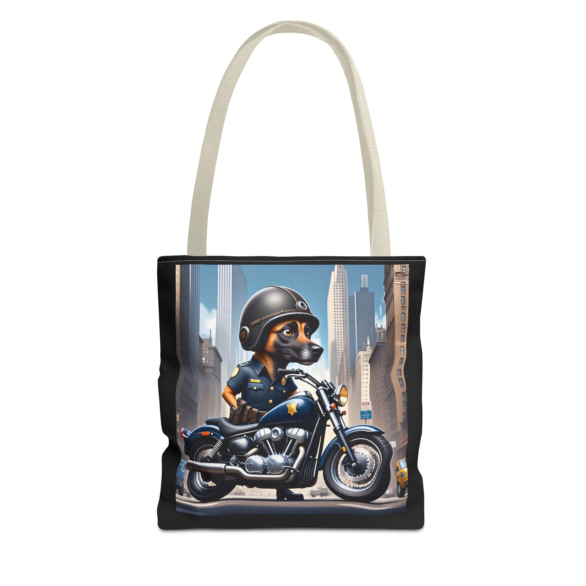 Police Dog Motorcycle Tote Bag - Versatile AOP Design for Dog Lovers