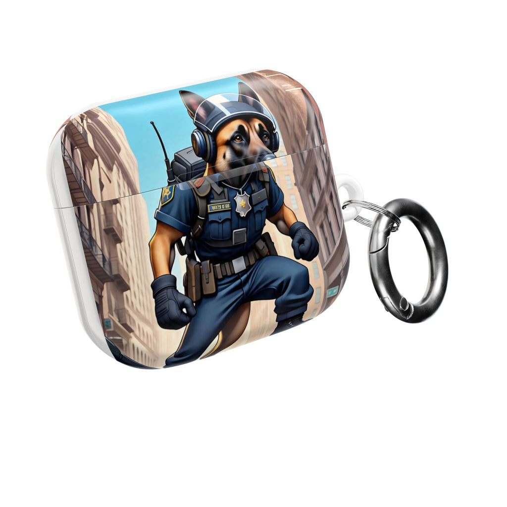 Police K9 German Shepherd AirPod Case — Tactical Canine Protective Cover