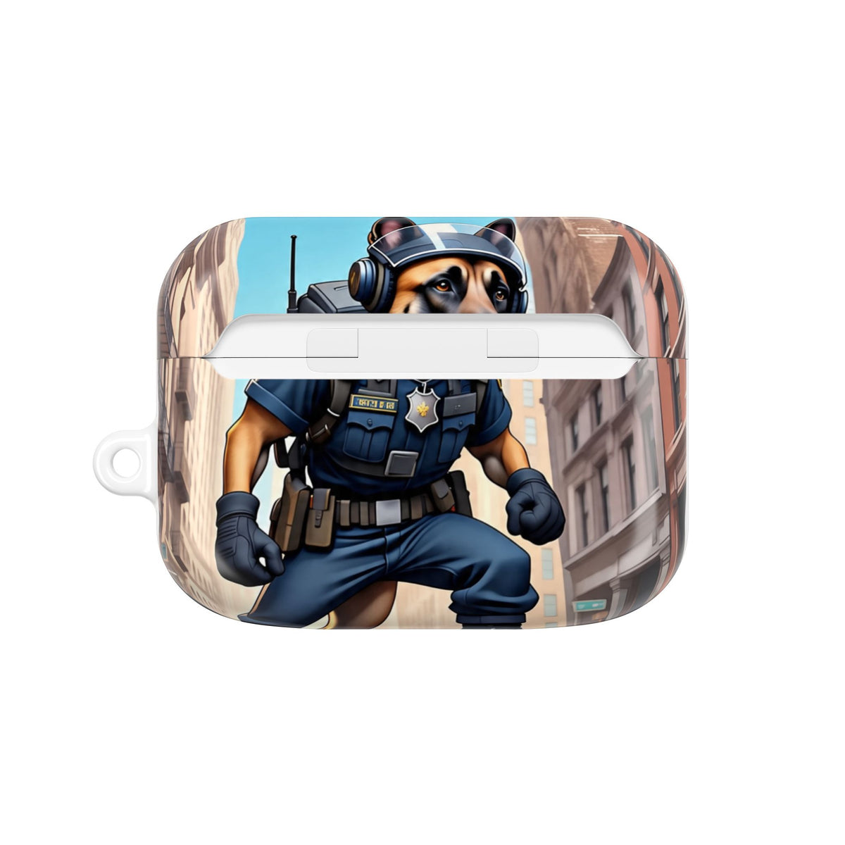 Police K9 German Shepherd AirPod Case — Tactical Canine Protective Cover