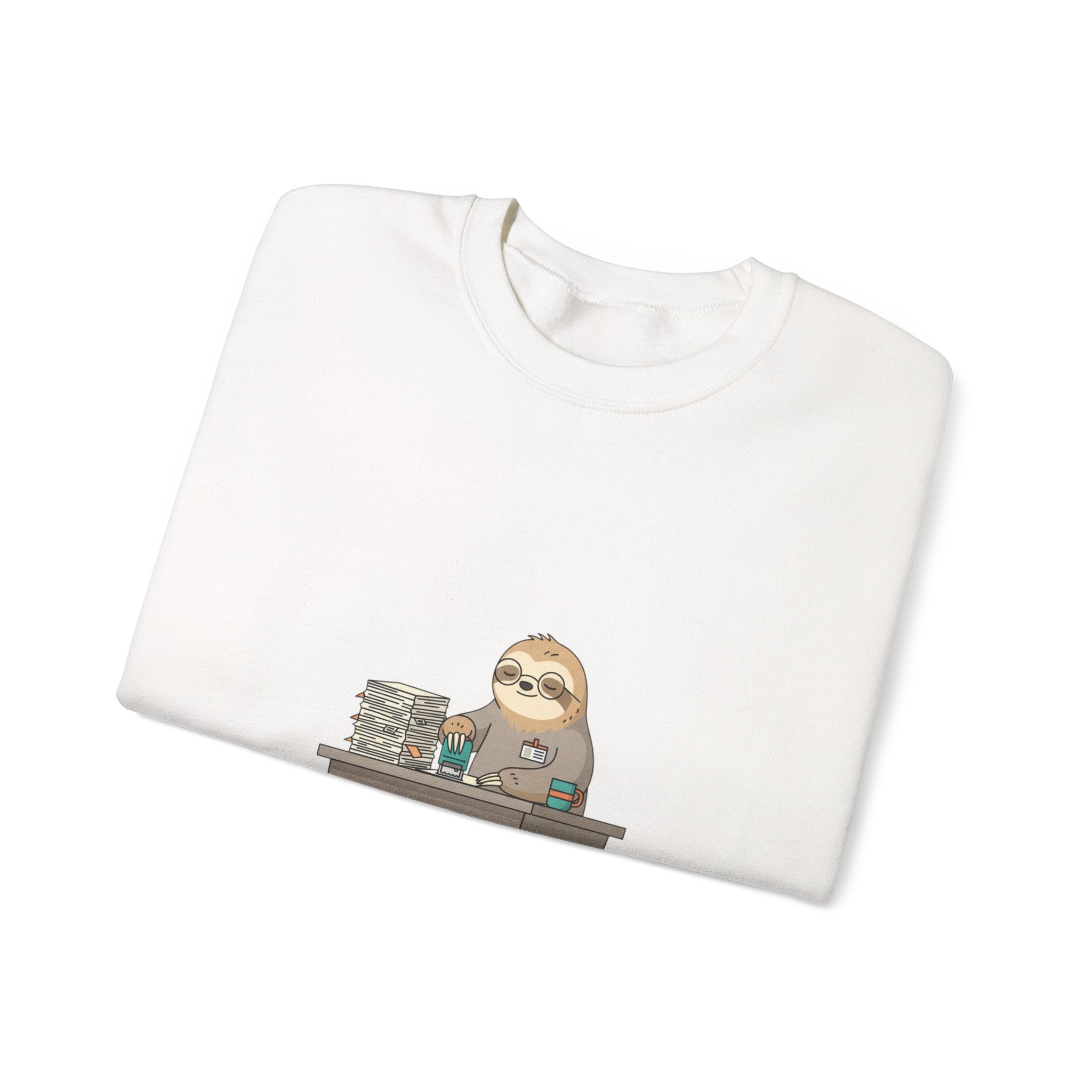 Pending Indefinitely Sloth Desk Sweatshirt | Unhinged Animal Bureaucracy, office sloth meme