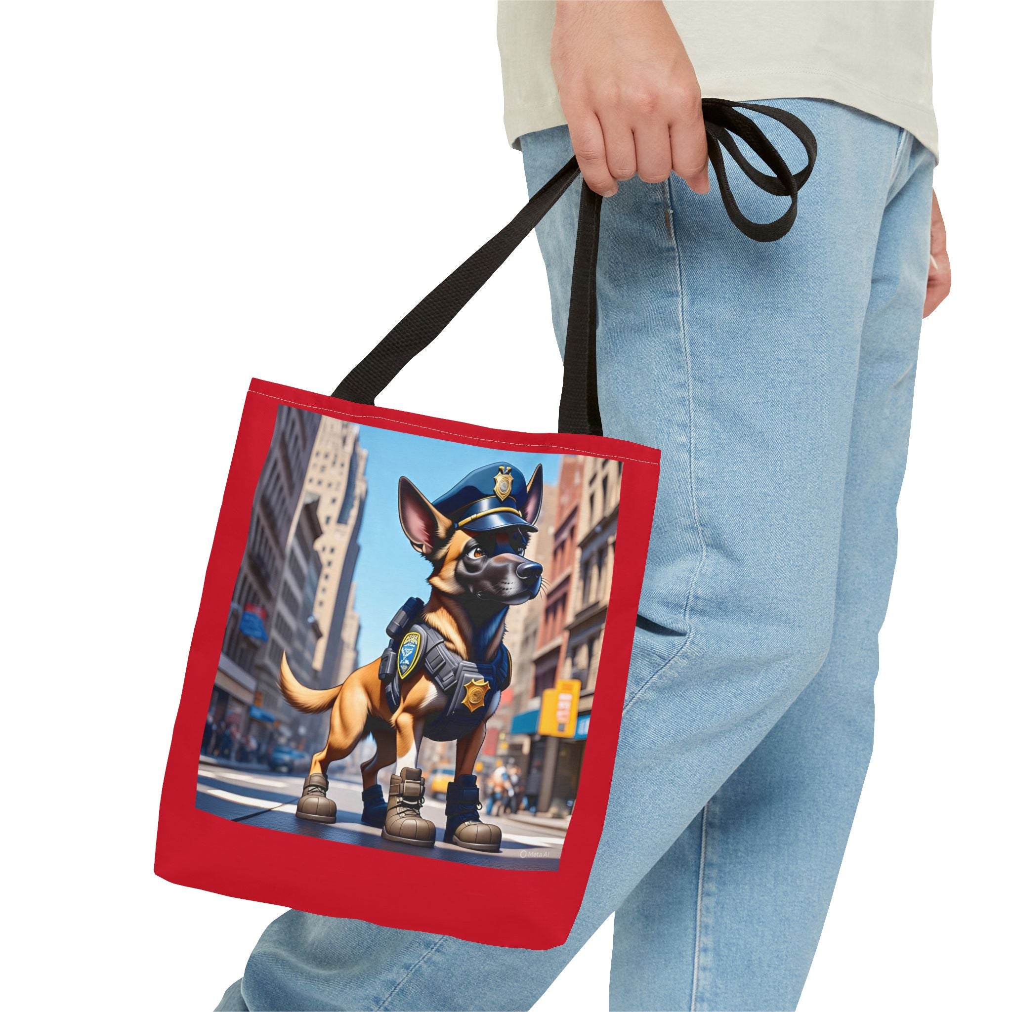Police Dog Pattern Tote Bag - Stylish Eco-Friendly Carryall