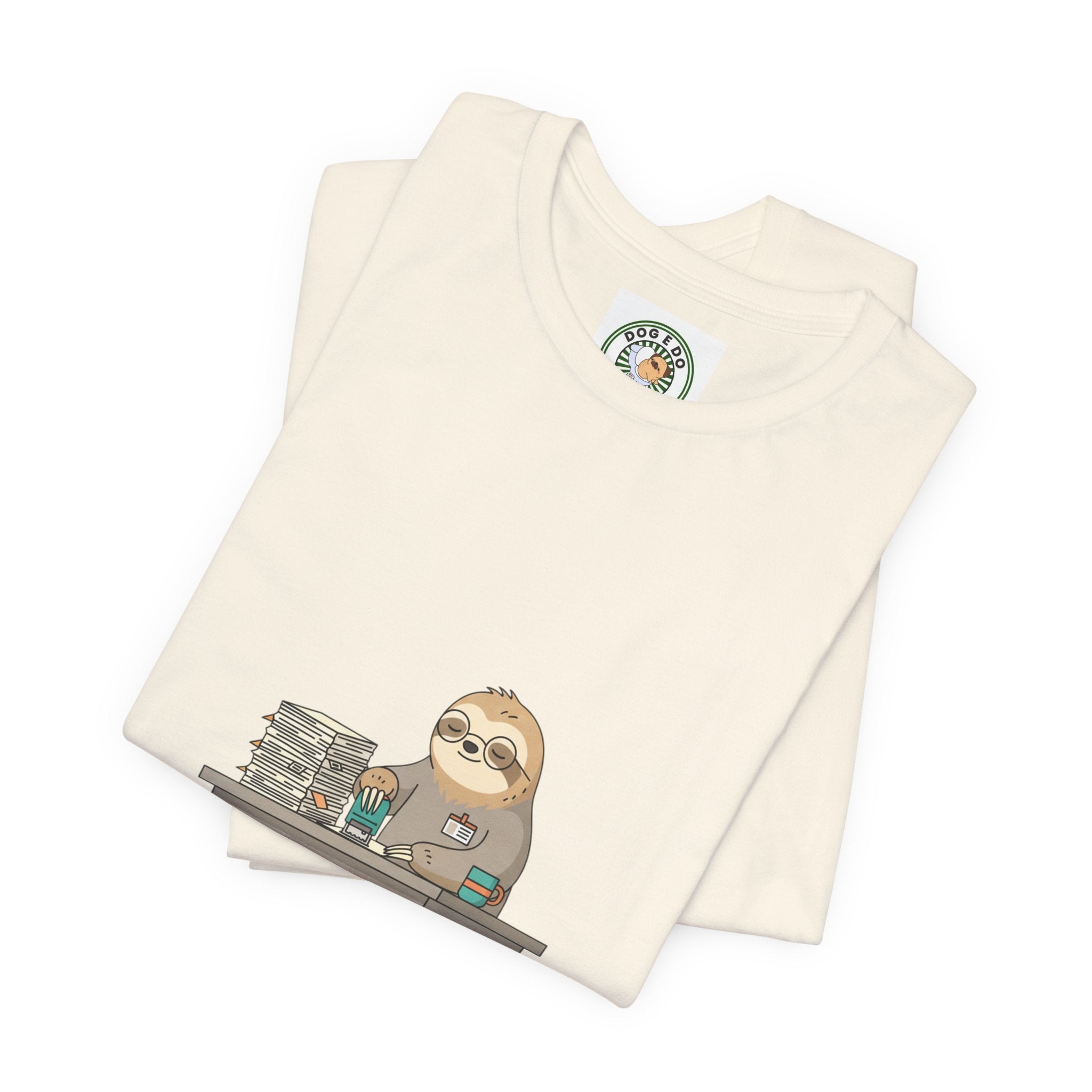 Pending Indefinitely Sloth Office Illustration Tee | Unhinged Animal Bureaucracy, funny animal meme shirt