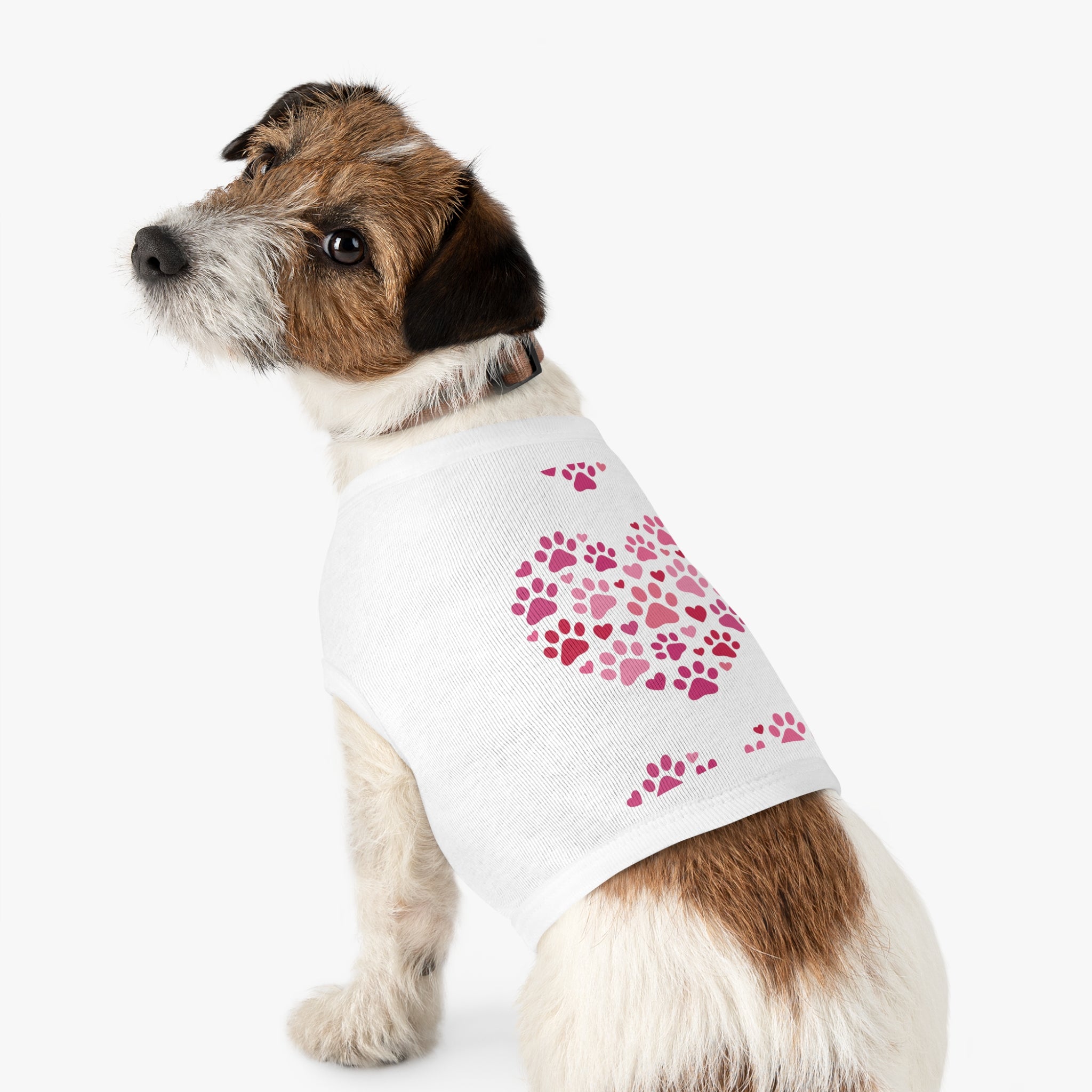 Pet Tank Top — Pink Paw Heart Dog & Cat Tee for Valentines & Everyday Wear
