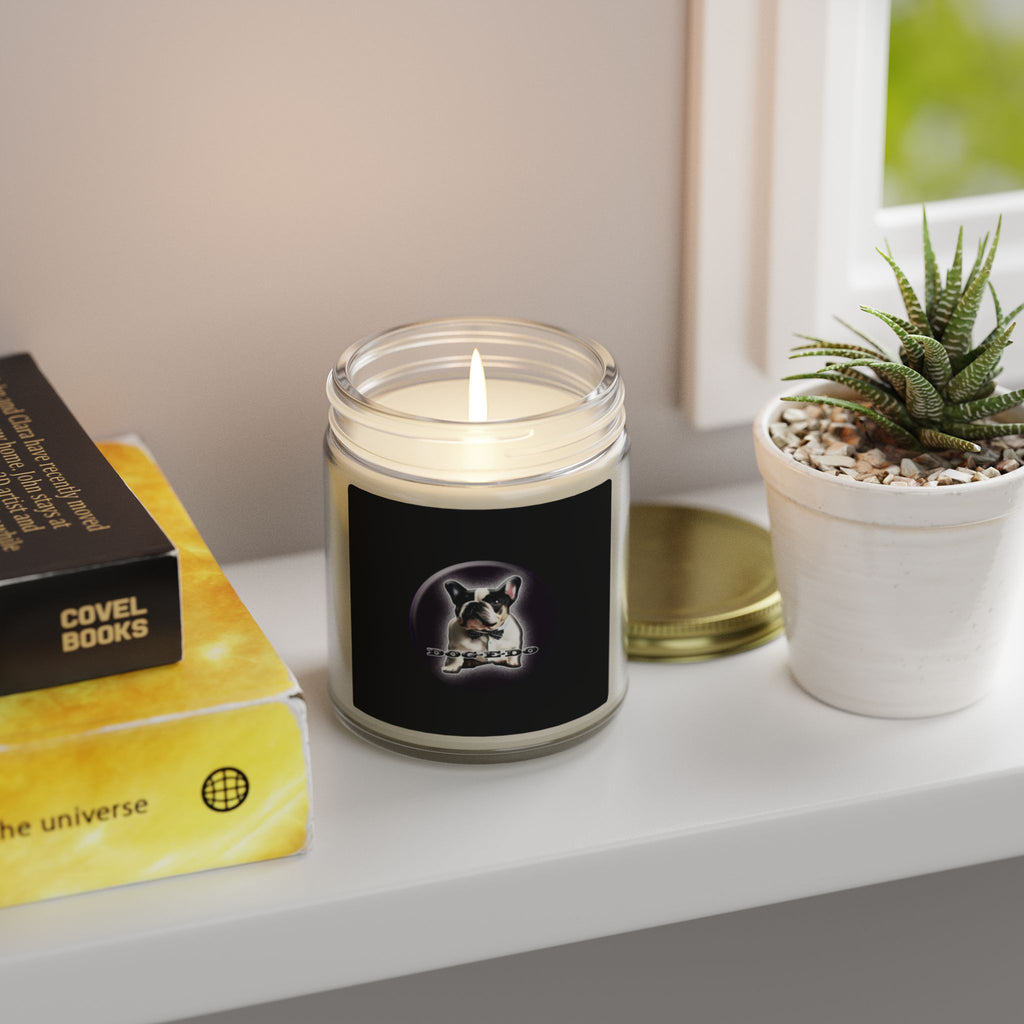 Coconut Apricot Scented Candle — 4oz & 9oz Glass Jar (Dog Moon Label)
