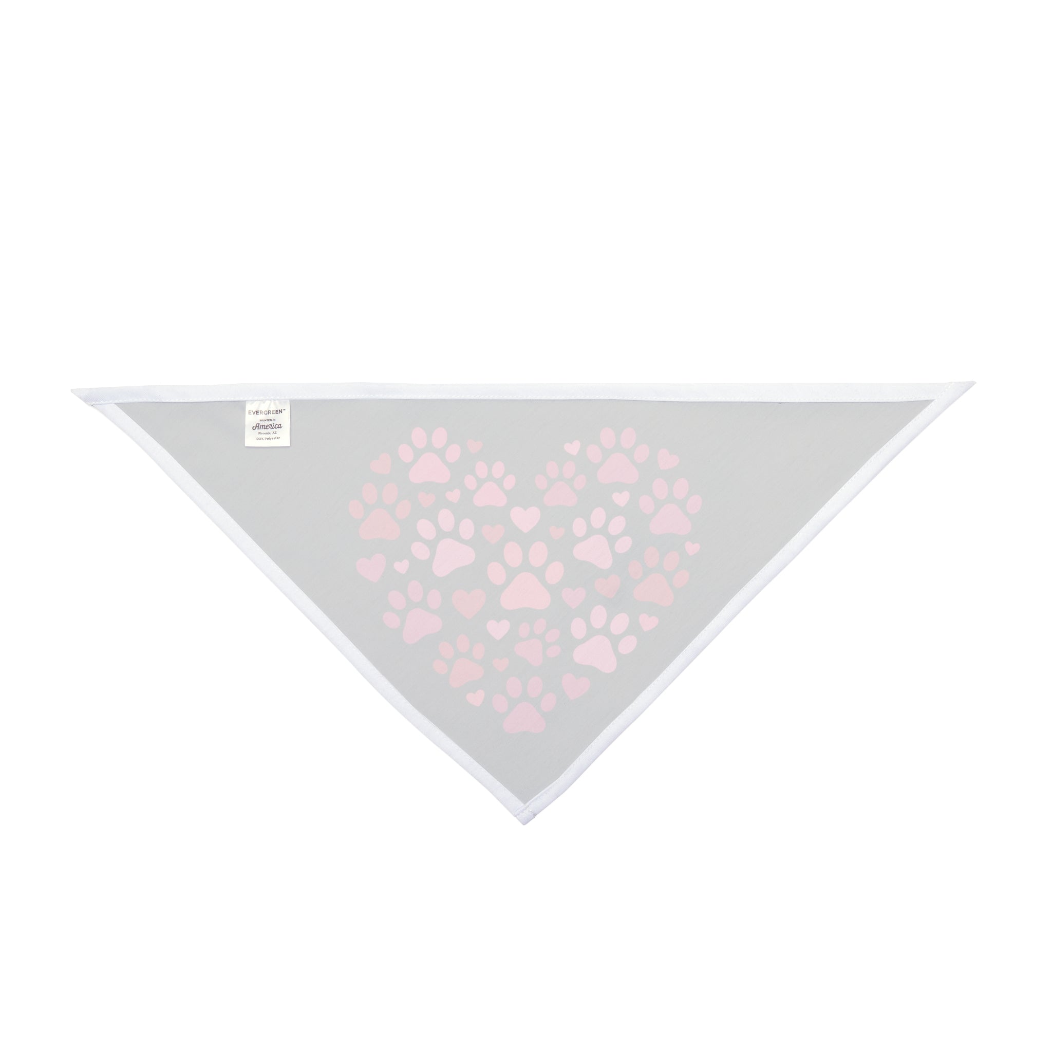 Heart Paw Print Pet Bandana — Pink Paw Heart Dog & Cat Scarf for Valentine’s Day
