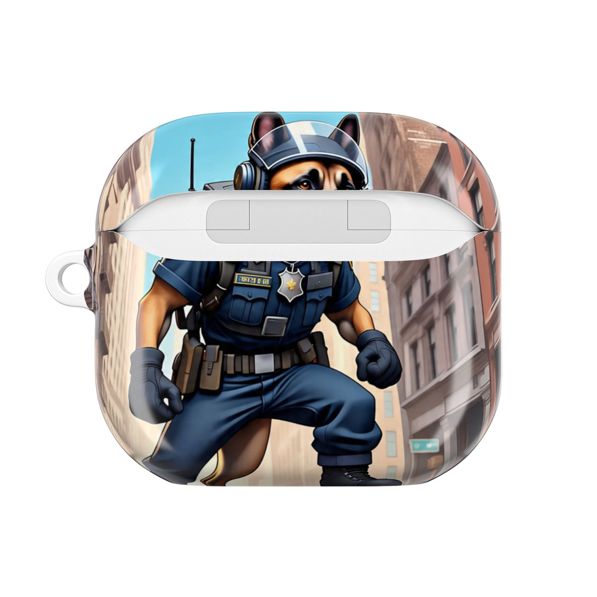Police K9 German Shepherd AirPod Case — Tactical Canine Protective Cover