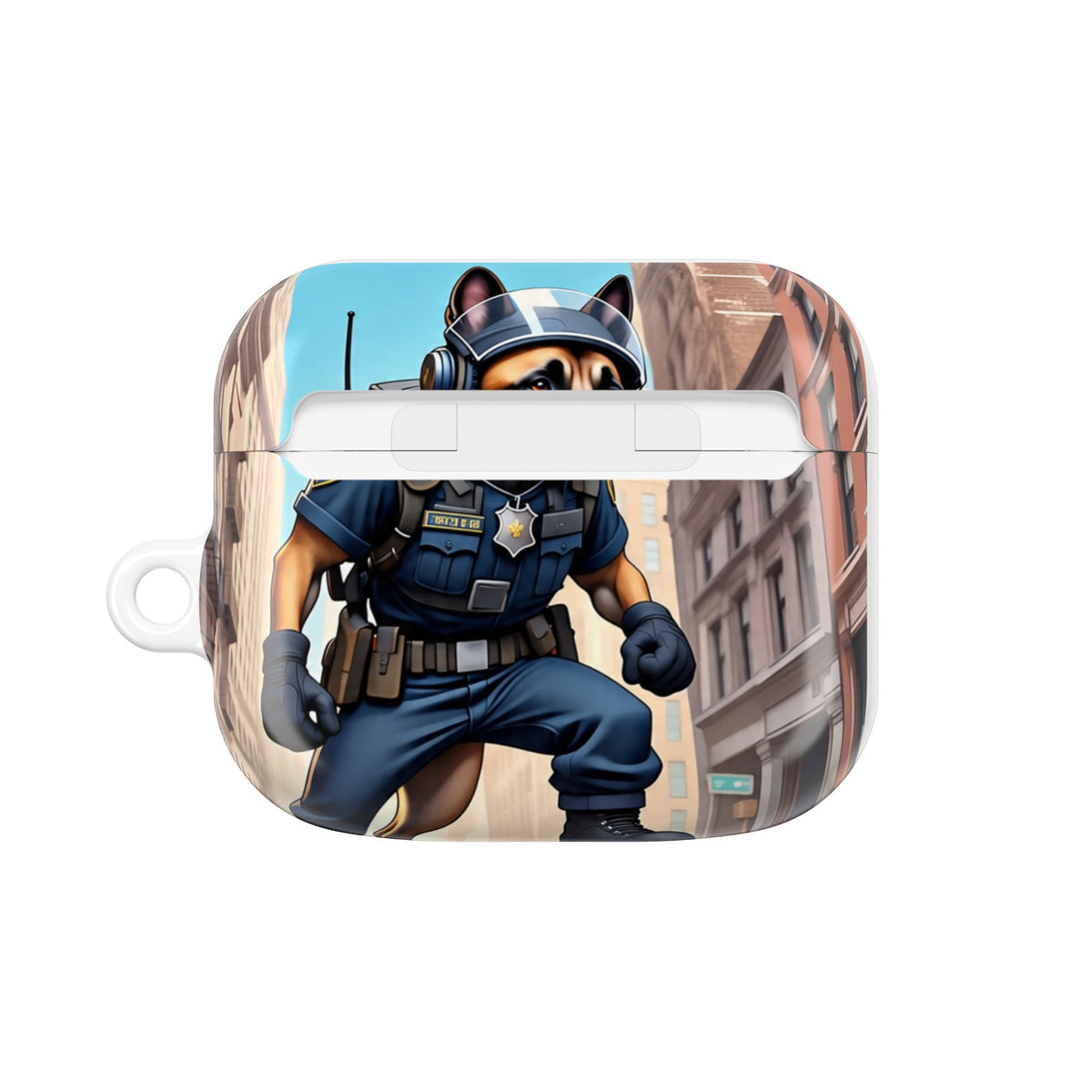 Police K9 German Shepherd AirPod Case — Tactical Canine Protective Cover