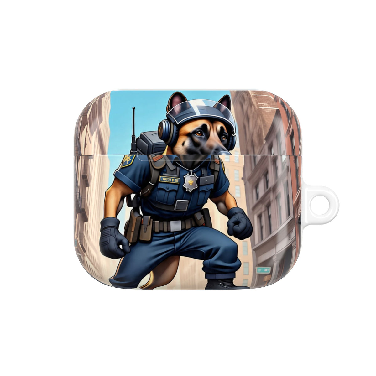 Police K9 German Shepherd AirPod Case — Tactical Canine Protective Cover