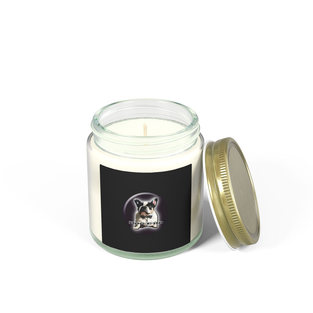 Coconut Apricot Scented Candle — 4oz & 9oz Glass Jar (Dog Moon Label)