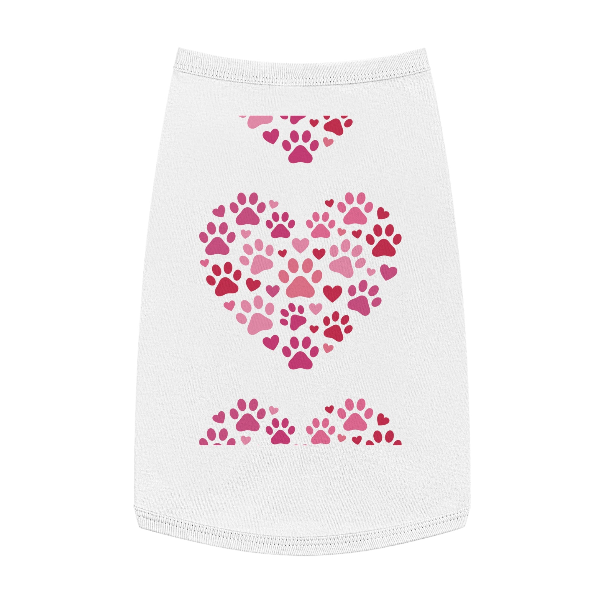Pet Tank Top — Pink Paw Heart Dog & Cat Tee for Valentines & Everyday Wear