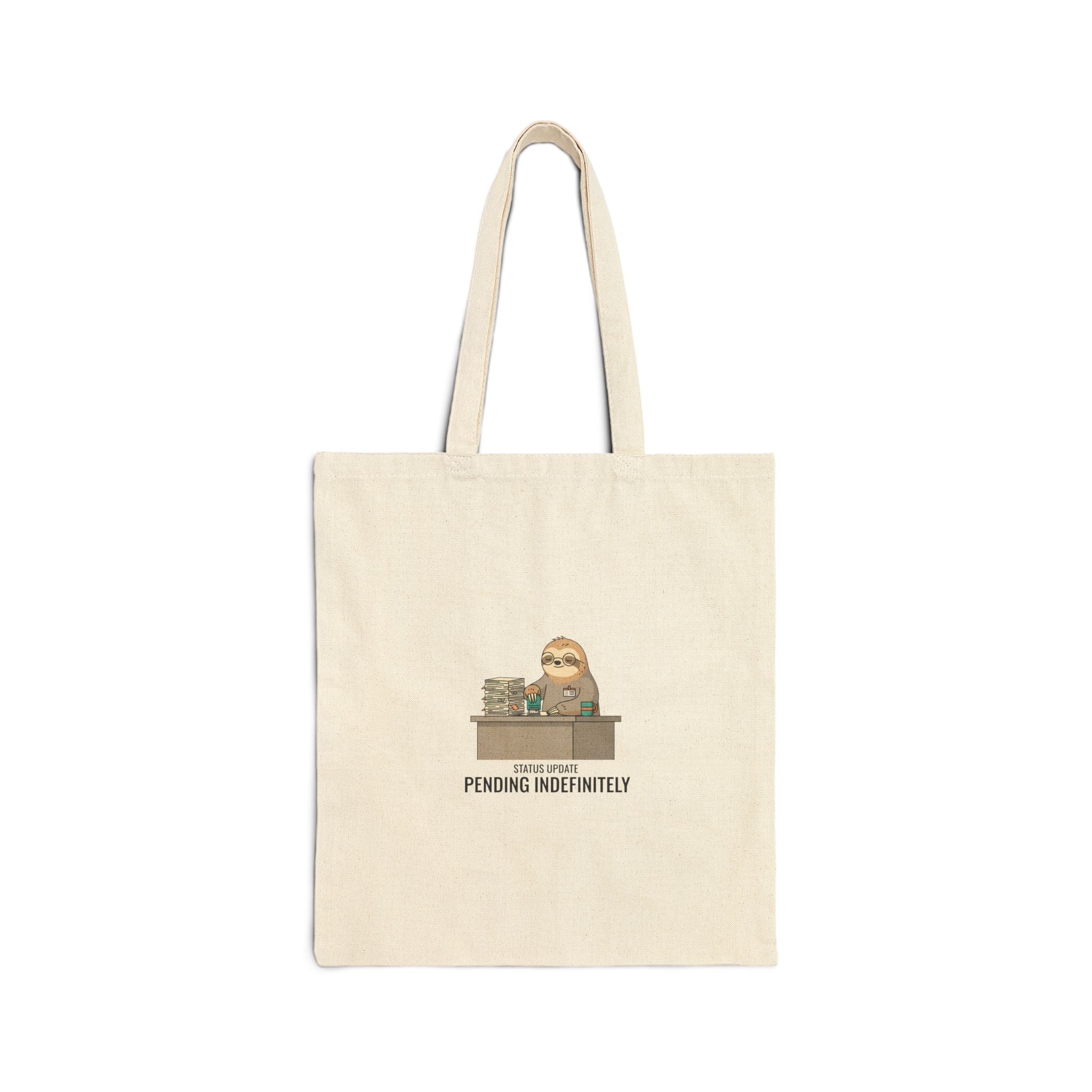 Pendable Indefinitely Sloth HR Desk Tote | Unhinged Animal Bureaucracy, office sloth illustration