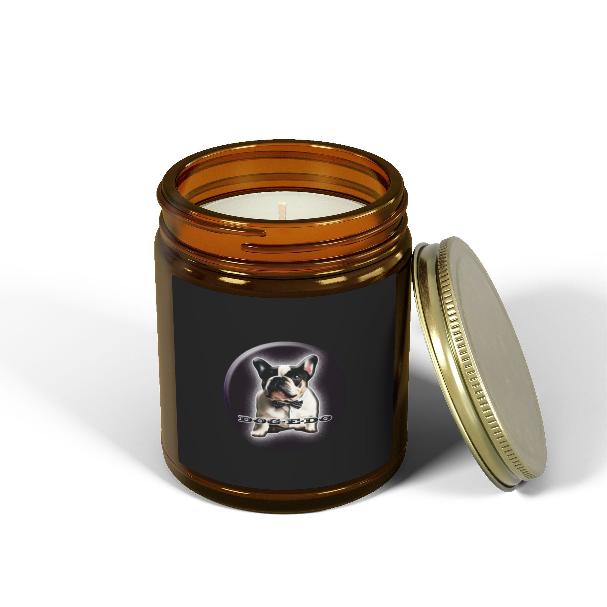 Coconut Apricot Scented Candle — 4oz & 9oz Glass Jar (Dog Moon Label)