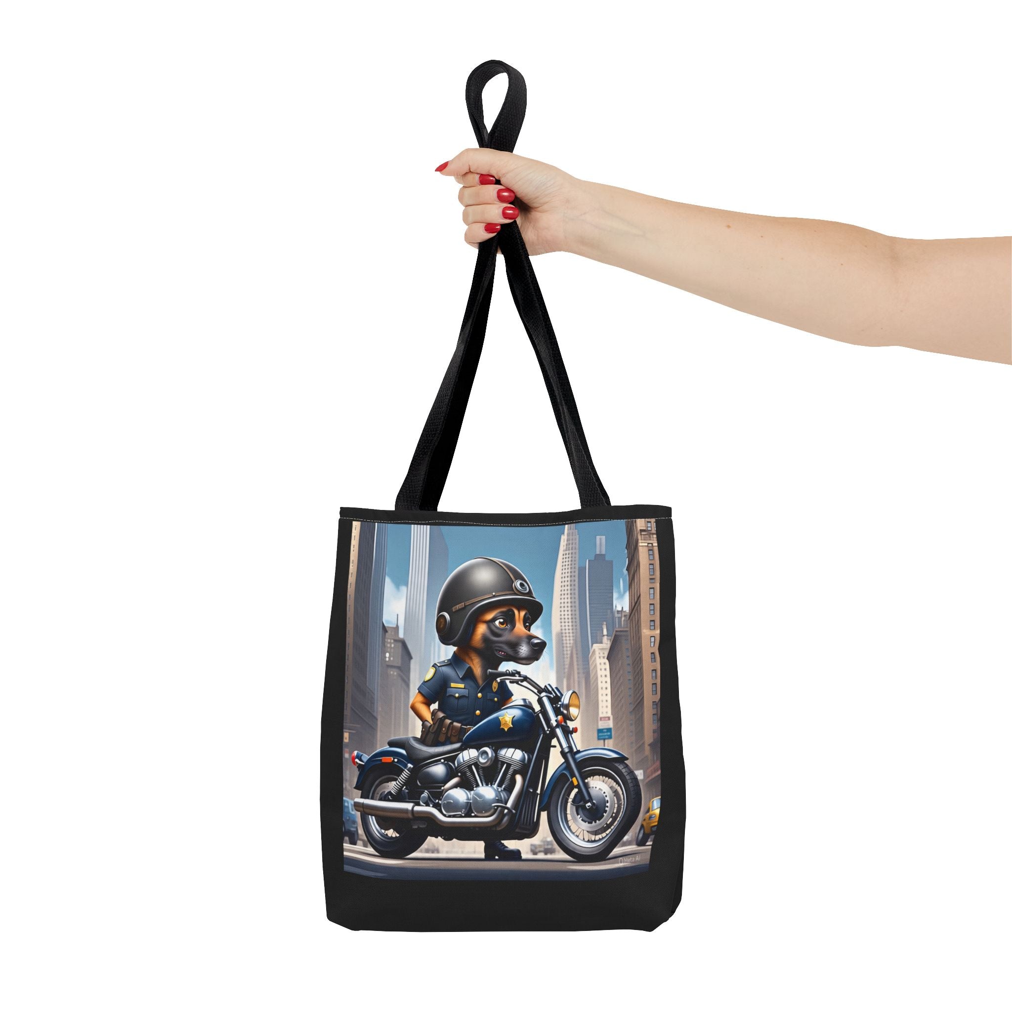 Police Dog Motorcycle Tote Bag - Versatile AOP Design for Dog Lovers