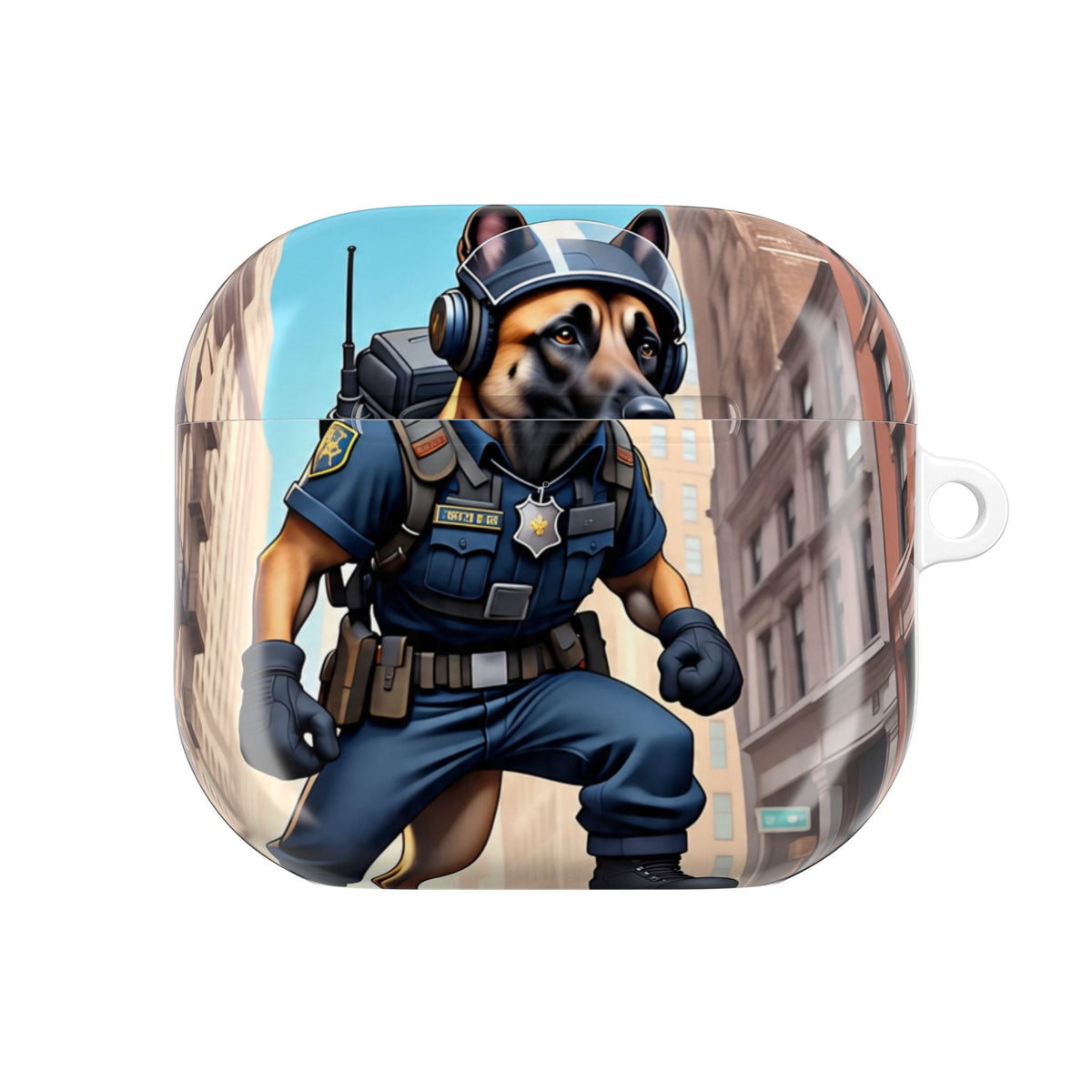 Police K9 German Shepherd AirPod Case — Tactical Canine Protective Cover
