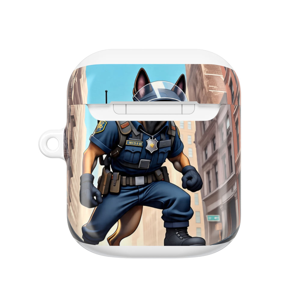 Police K9 German Shepherd AirPod Case — Tactical Canine Protective Cover