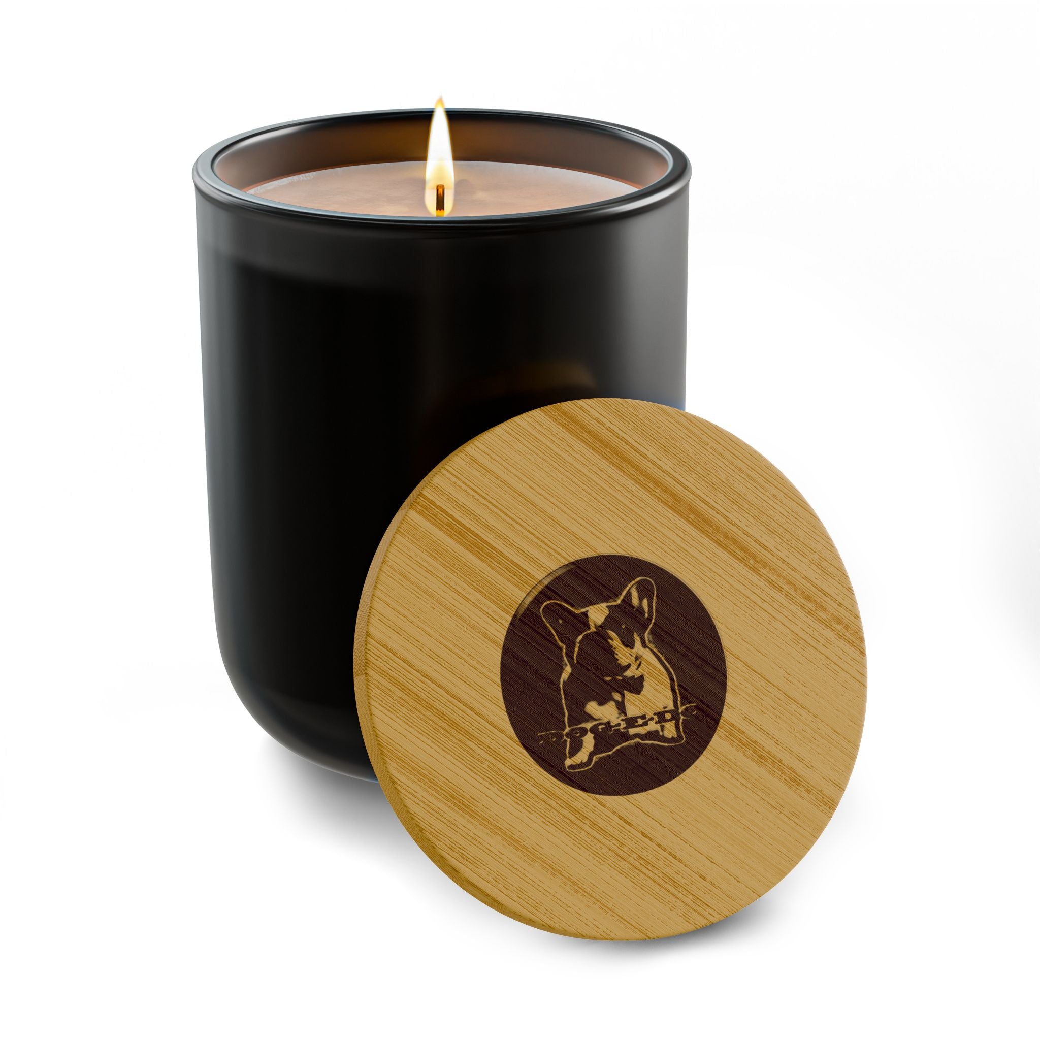 Engraved Frenchie Scented Soy Candle — 14oz Wooden Lid