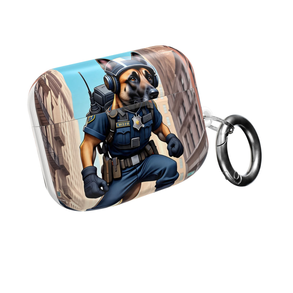 Police K9 German Shepherd AirPod Case — Tactical Canine Protective Cover