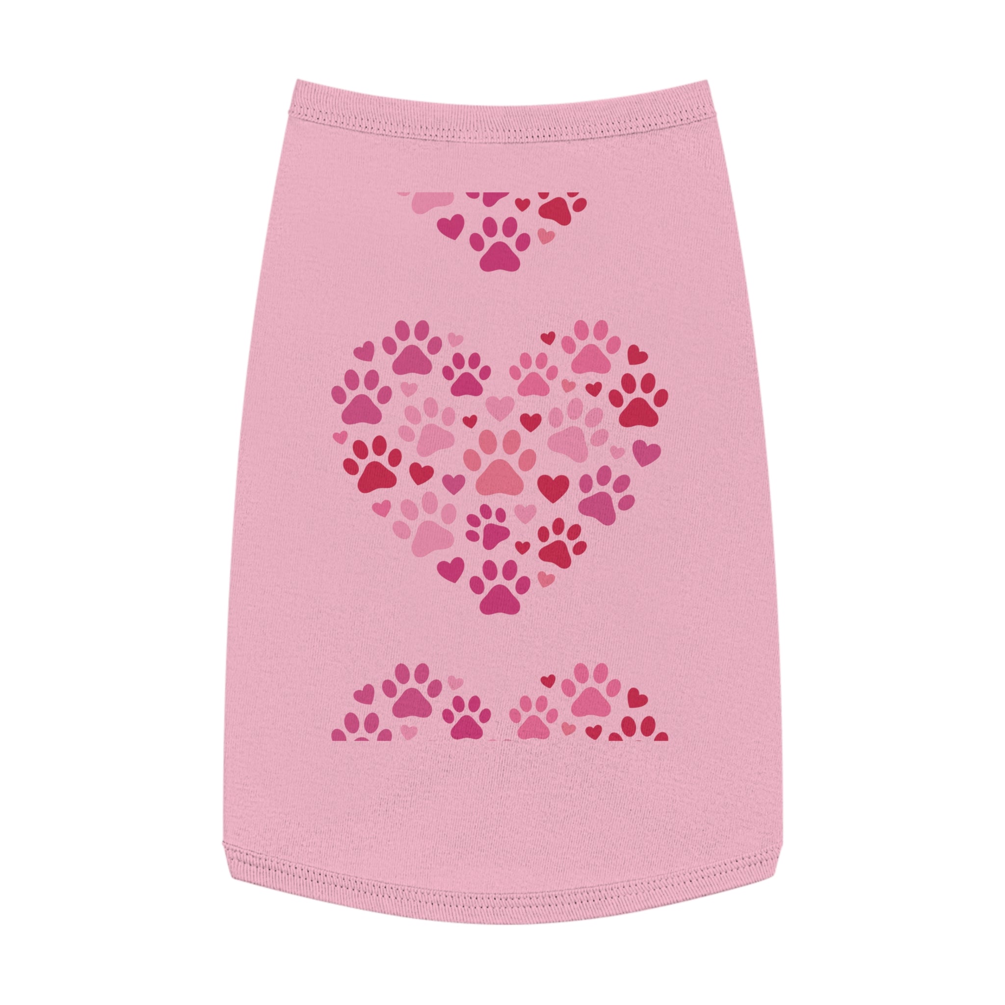 Pet Tank Top — Pink Paw Heart Dog & Cat Tee for Valentines & Everyday Wear