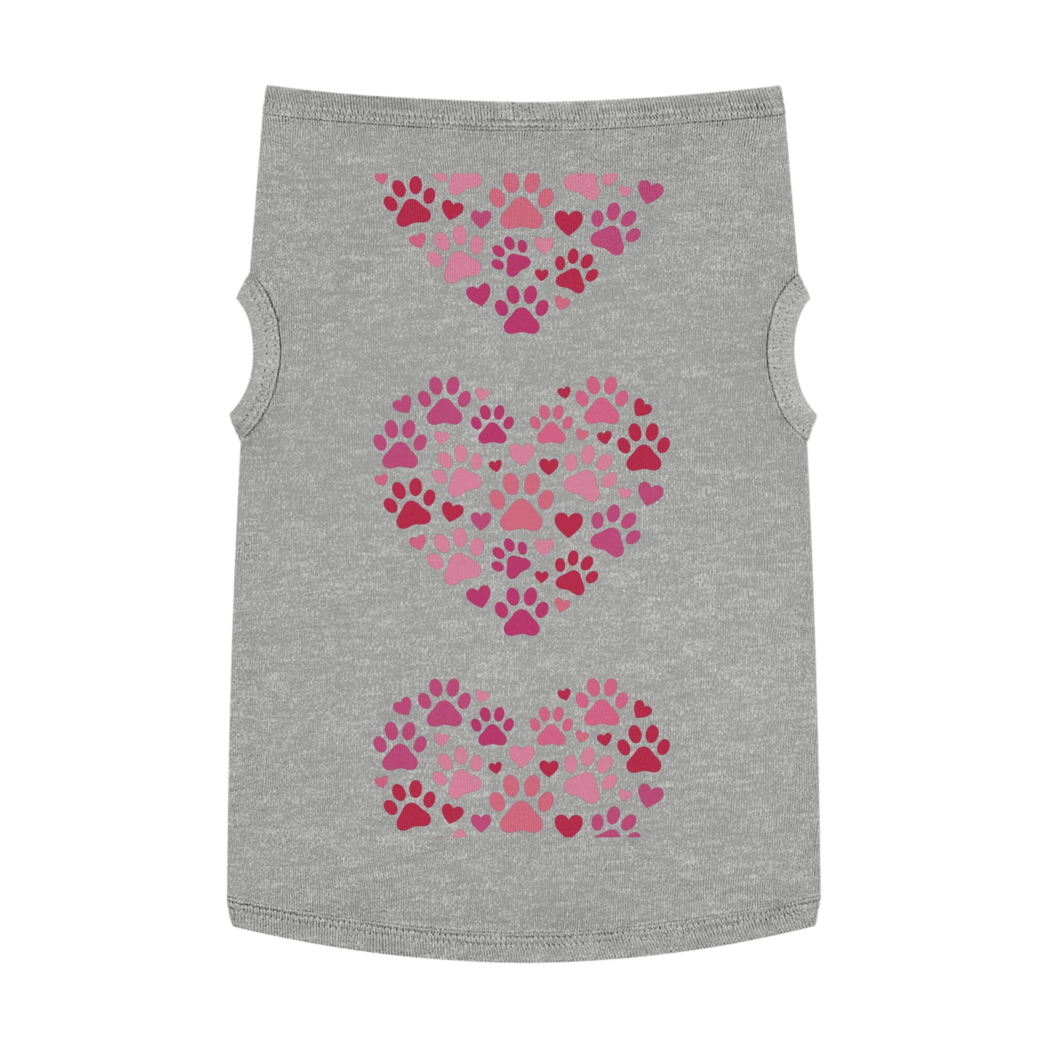 Pet Tank Top — Pink Paw Heart Dog & Cat Tee for Valentines & Everyday Wear