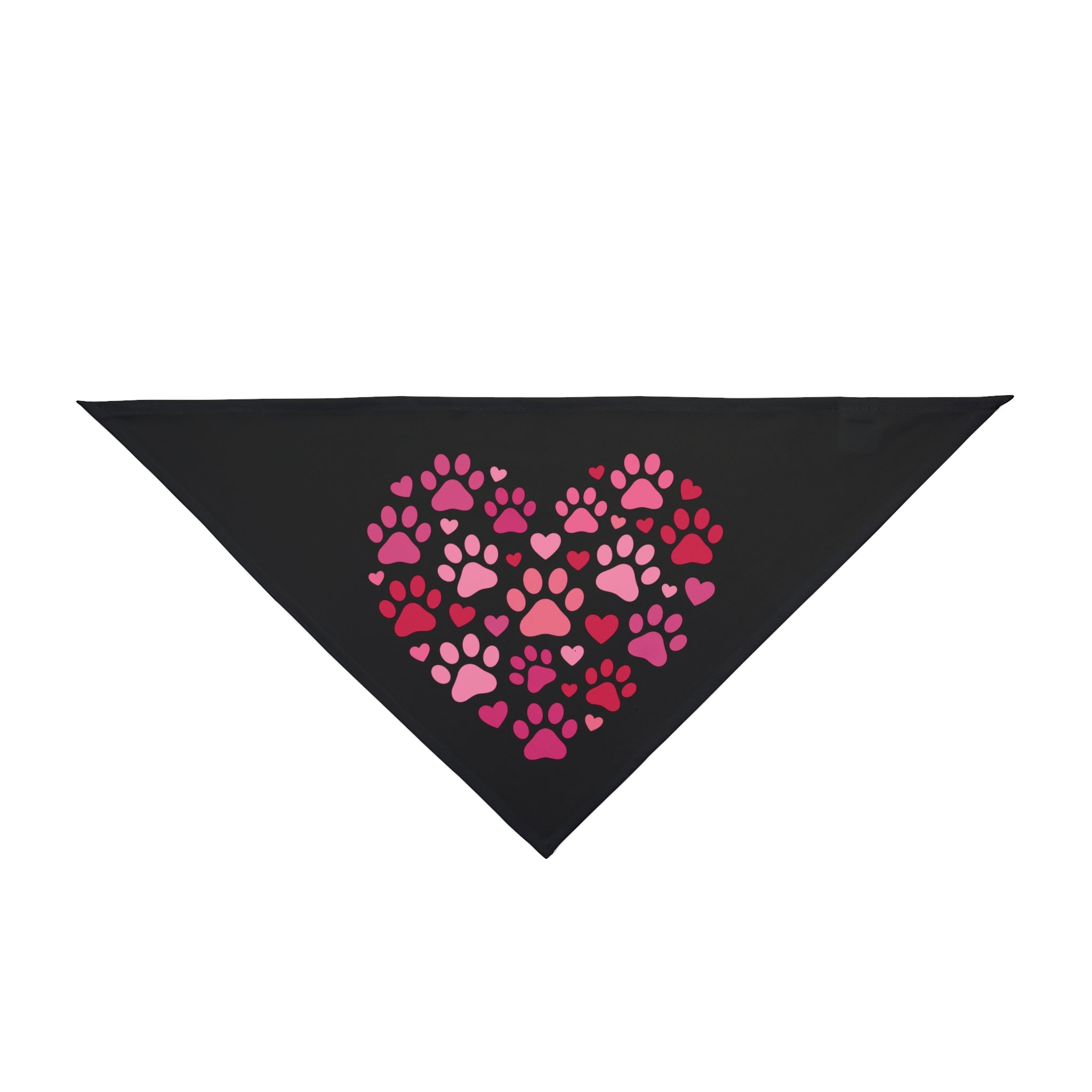 Heart Paw Print Pet Bandana — Pink Paw Heart Dog & Cat Scarf for Valentine’s Day