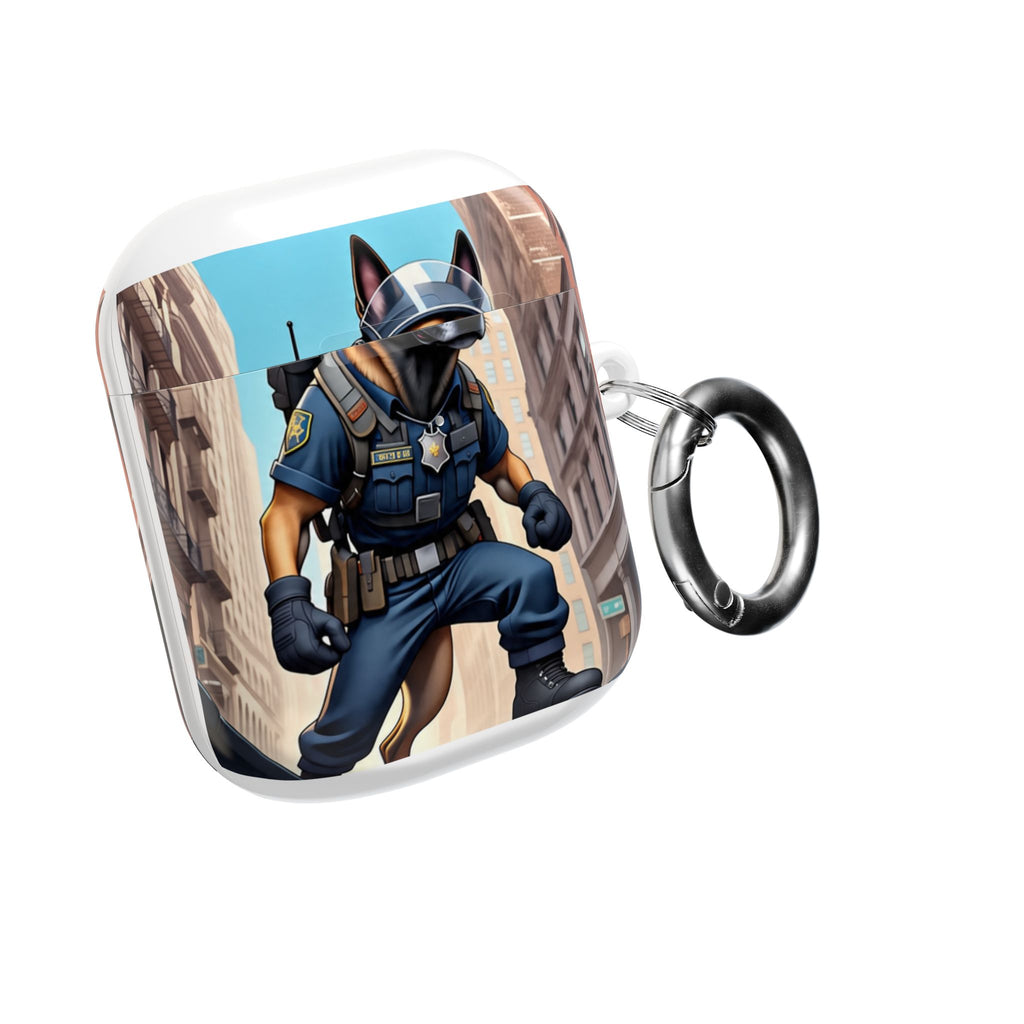 Police K9 German Shepherd AirPod Case — Tactical Canine Protective Cover