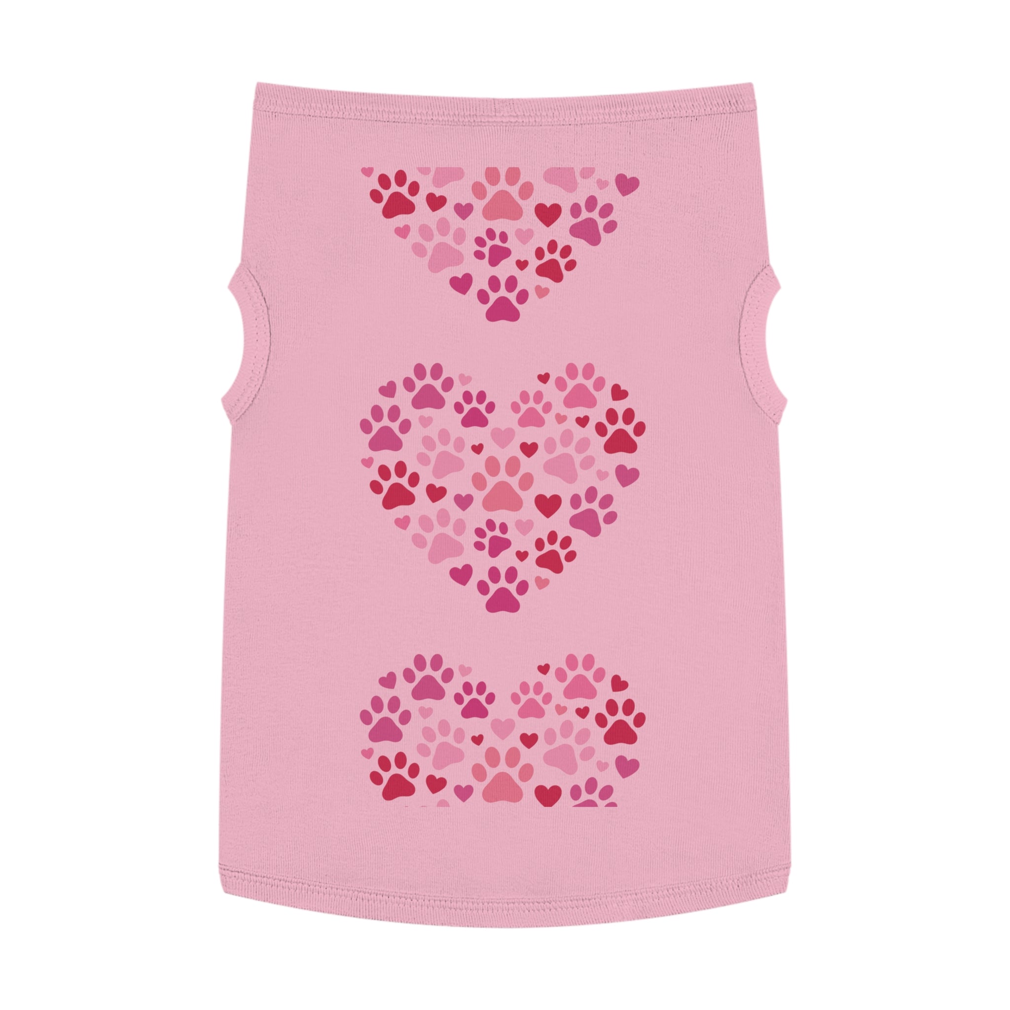 Pet Tank Top — Pink Paw Heart Dog & Cat Tee for Valentines & Everyday Wear