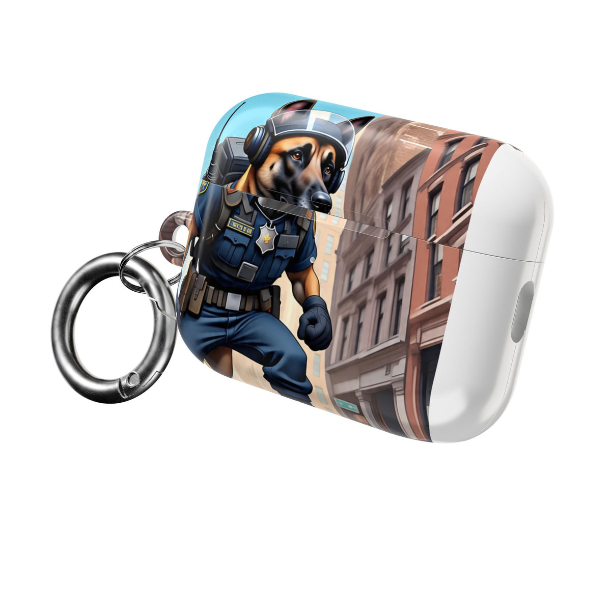 Police K9 German Shepherd AirPod Case — Tactical Canine Protective Cover