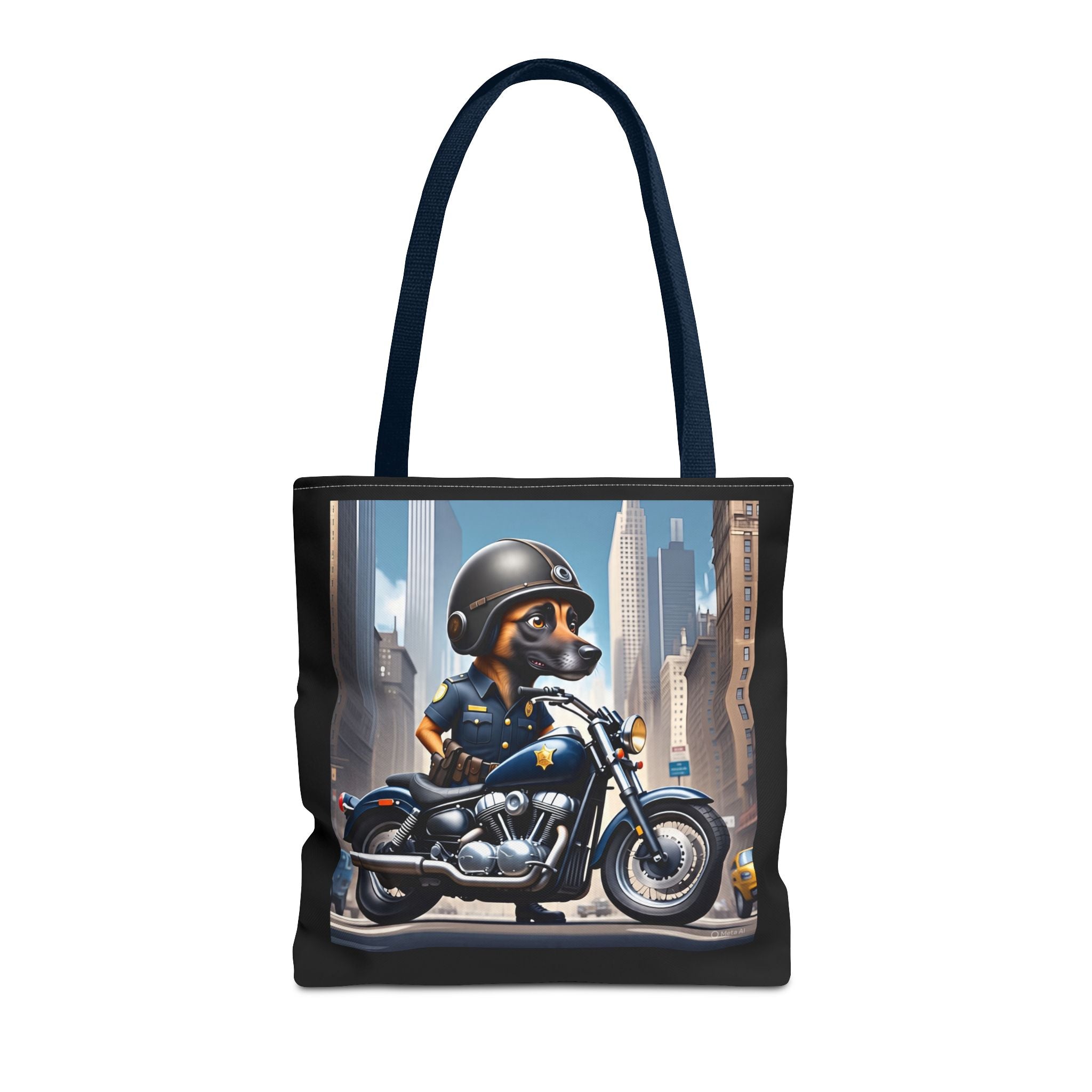Police Dog Motorcycle Tote Bag - Versatile AOP Design for Dog Lovers