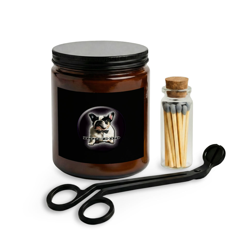 Dog Lover Candle Set with Matches & Wick Trimmer — Boston Terrier Design