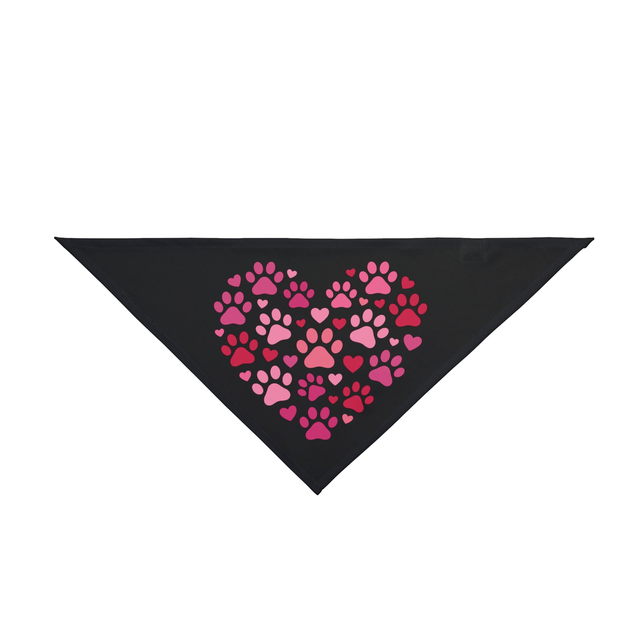 Heart Paw Print Pet Bandana — Pink Paw Heart Dog & Cat Scarf for Valentine’s Day