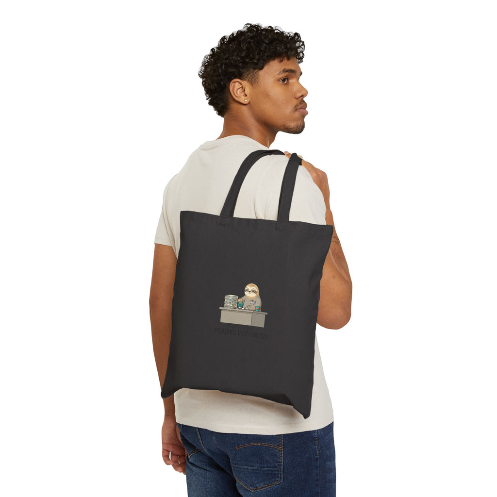 Pendable Indefinitely Sloth HR Desk Tote | Unhinged Animal Bureaucracy, office sloth illustration