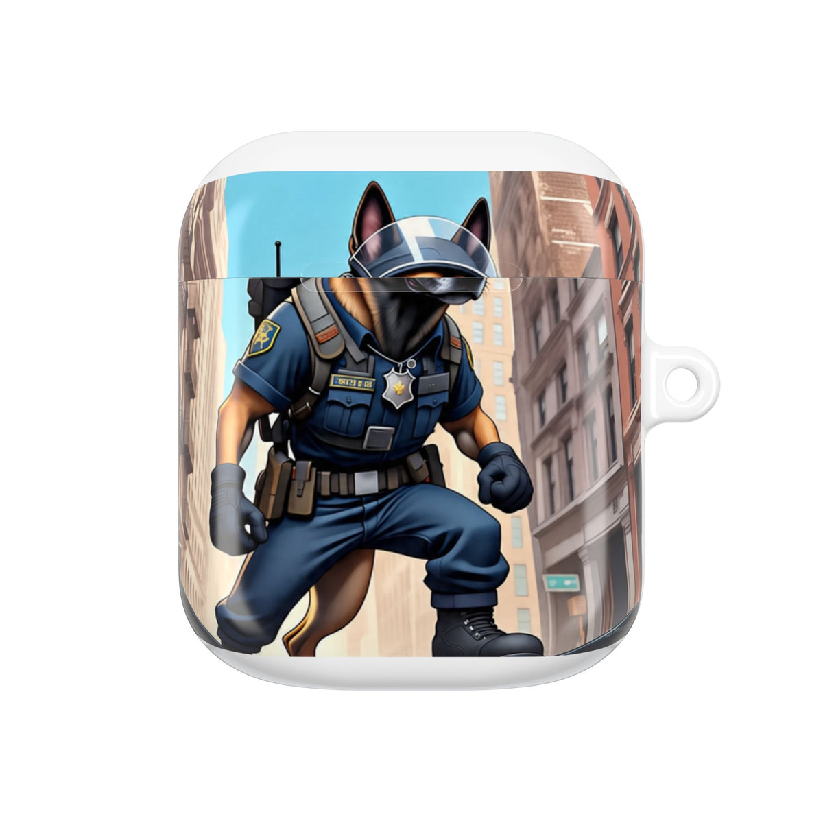 Police K9 German Shepherd AirPod Case — Tactical Canine Protective Cover