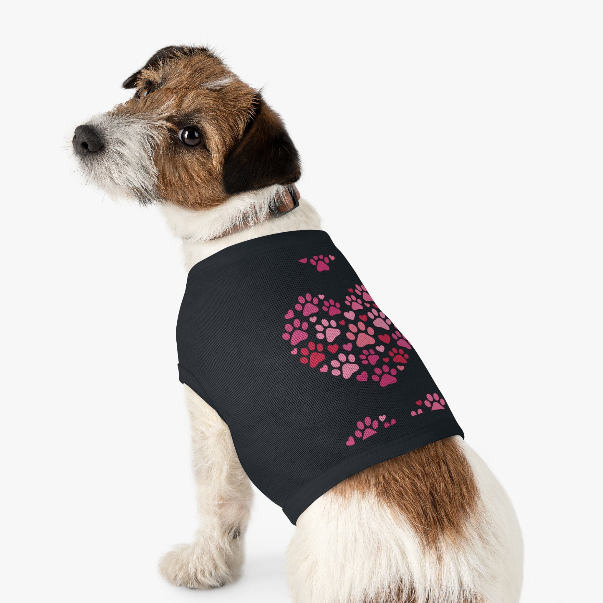 Pet Tank Top — Pink Paw Heart Dog & Cat Tee for Valentines & Everyday Wear