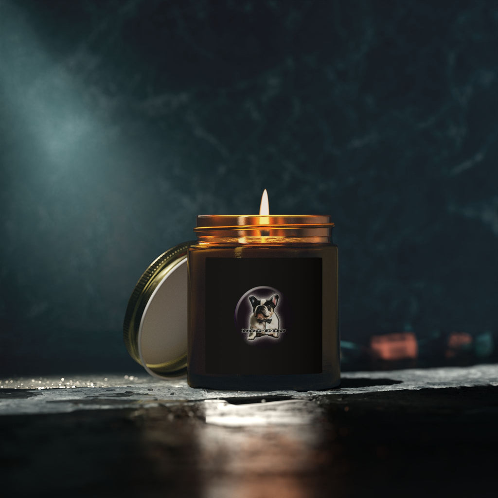 Coconut Apricot Scented Candle — 4oz & 9oz Glass Jar (Dog Moon Label)