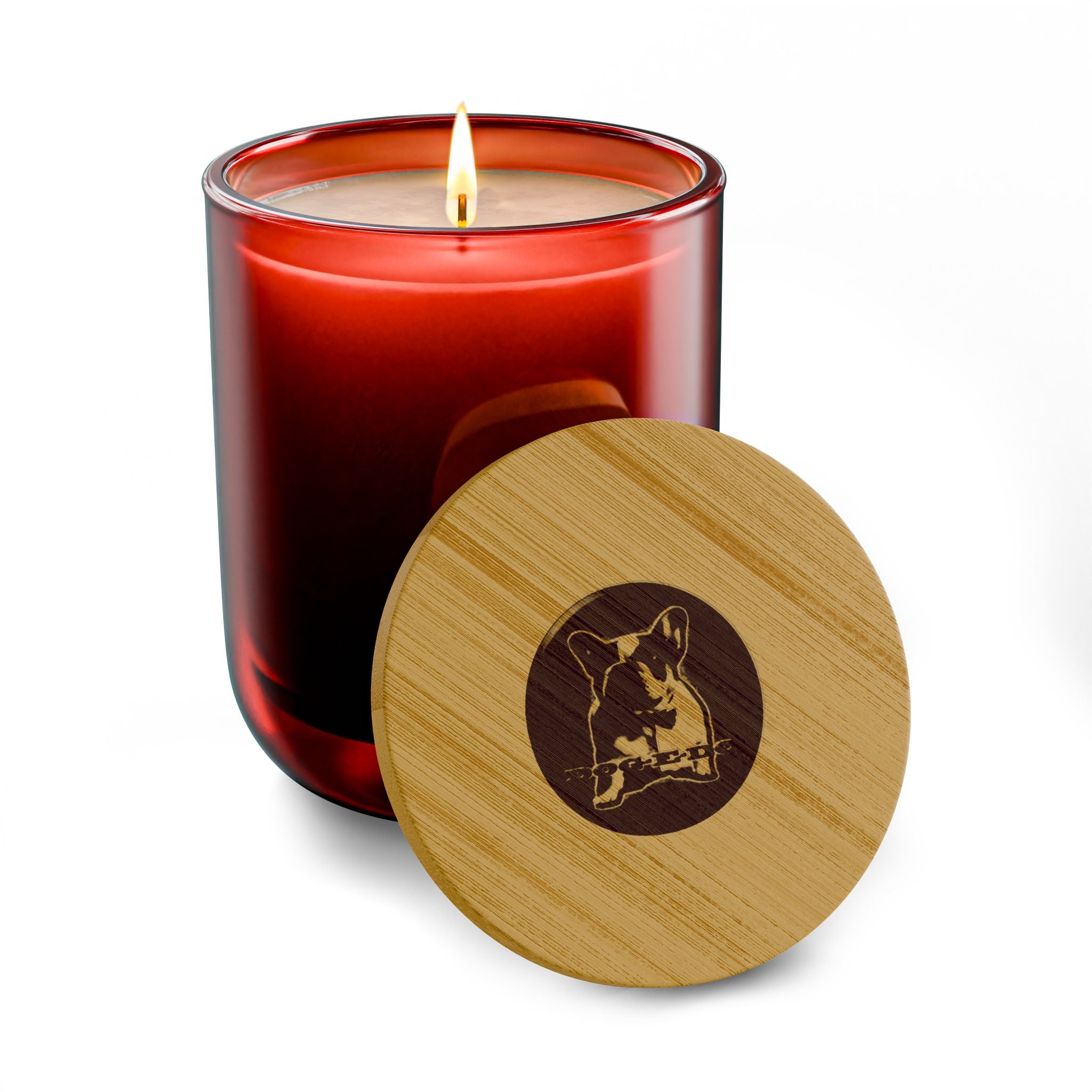 Engraved Frenchie Scented Soy Candle — 14oz Wooden Lid